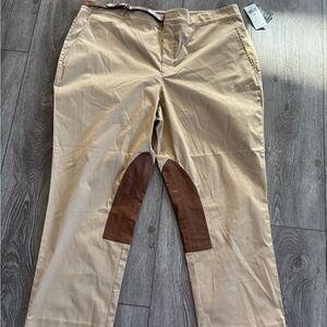 Ralph Lauren Leather-Trim Stretch Sateen Jodhpur Pant